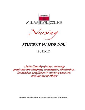 STUDENT HANDBOOK 2011-12 - William Jewell College