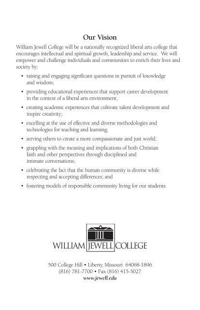 Courses of Study - William Jewell College