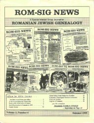 ROM-SIG NEWS - JewishGen