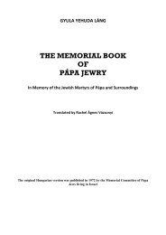 THE MEMORIAL BOOK OF PÁPA JEWRY - JewishGen