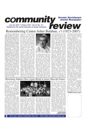 Remembering Cantor Asher Balaban, zâl (1923-2007) - Jewish ...