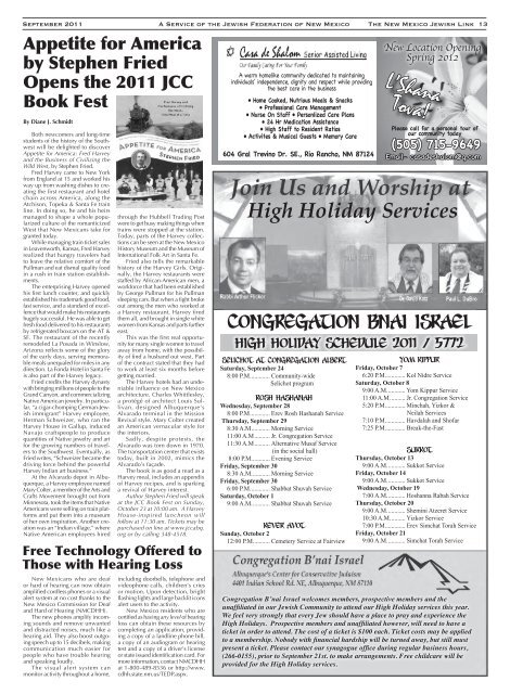 September 2011 - Jewish Federation of New Mexico
