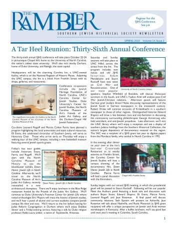 Rambler (Vol 14 Issue 2) letter - Southern Jewish Historical Society