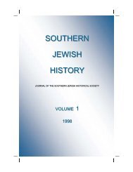 Vol. 1 - Entire volume - Southern Jewish Historical Society