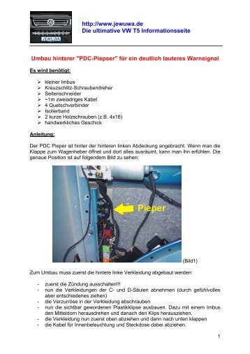 Umbau hinterer "PDC-Piepser" für ein deutlich lauteres ... - jewuwa