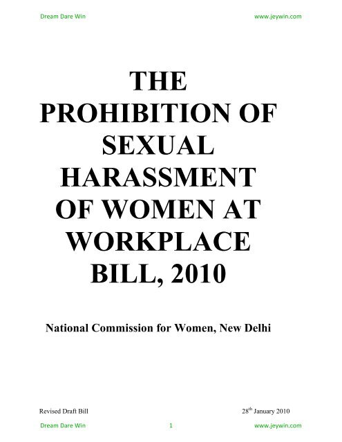 Protection of Women against Sexual Harassment in Work ... - Jeywin