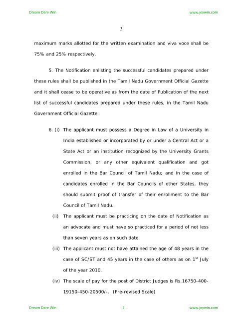 2010 Direct Recruitment of District Judges by Government ... - Jeywin