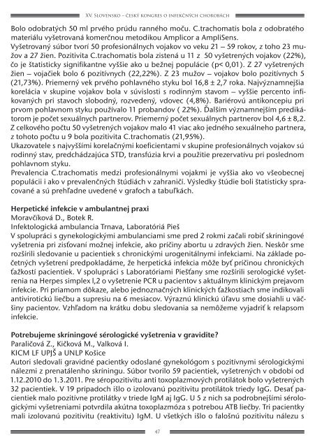 český kongres o infekčných chorobách - Jesseniova lekárska fakulta