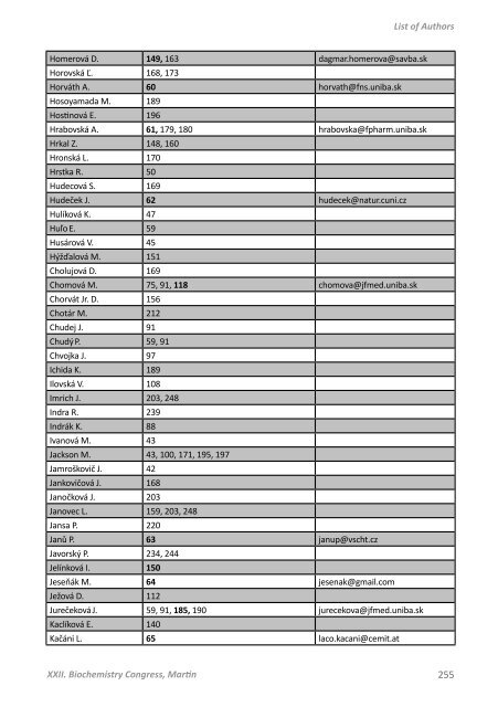 XXII. BIOCHEMICKÝ ZJAZD - Jesseniova lekárska fakulta