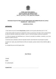 Caderno de prova objetiva de AdministraÃ§Ã£o - JustiÃ§a Federal do ...