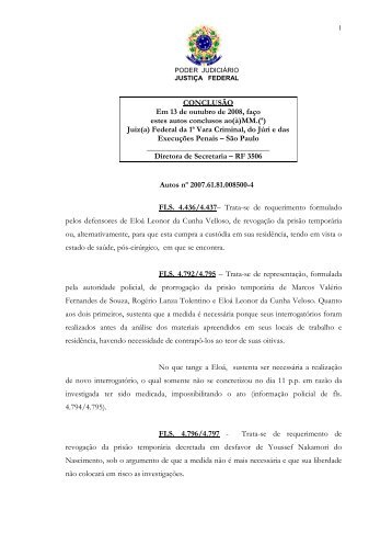 Decisão na íntegra - Justiça Federal de Primeiro Grau em São Paulo