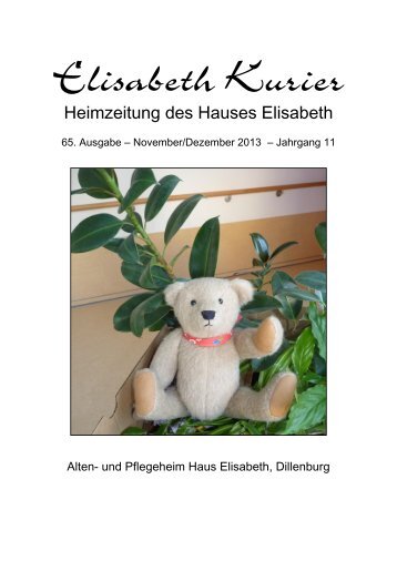 Elisabeth Kurier - Ausgabe November/Dezember 2013 - JG-Gruppe