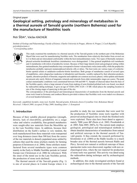 full text (PDF, 1.44 MB) - Journal of GEOsciences