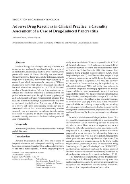 Adverse Drug Reactions in Clinical Practice - Journal of ...