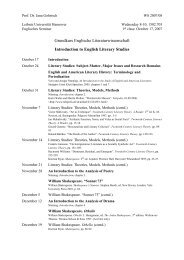 Introduction to English Literary Studies - Prof. Dr. Jana Gohrisch