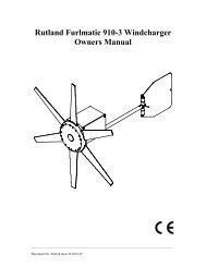 Rutland Furlmatic 910-3 Windcharger Owners Manual