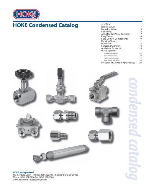 HOKE Condensed Catalog - JH Bennett & Company, Inc.