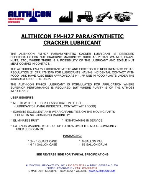 alithicon “fleet” synthetic enclosed gear and transmission lubricants