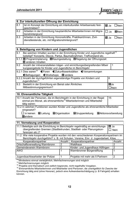 Jahresbericht 2011 - Jugendhaus Leonberg eV
