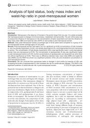 Analysis of lipid status, body mass index and waist-hip ratio in post ...