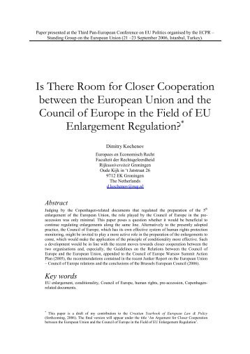 Is There Room for Closer Cooperation Between the European Union ...