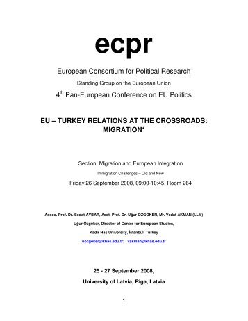 eu - turkey relations at the crossroads