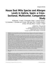 House Dust Mite Species and Allergen Levels in Galicia, Spain: a ...