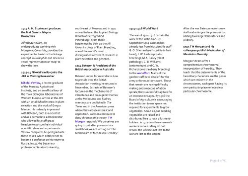 1910s Timeline - John Innes Centre