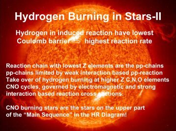 Hydrogen Burning in Stars-II