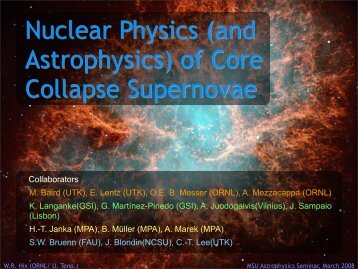 Nuclear Physics (and Astrophysics) of Core Collapse Supernovae