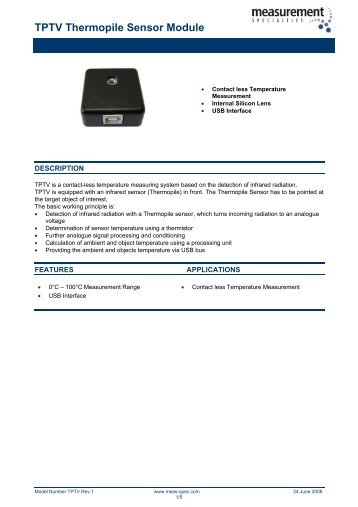 TPTV Thermopile Sensor Module - JIN ZON