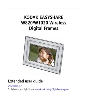 KODAK EASYSHARE W820/W1020 Wireless Digital Frames