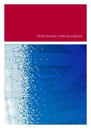 Case Study - Short Answer Marking Engines - Jisc