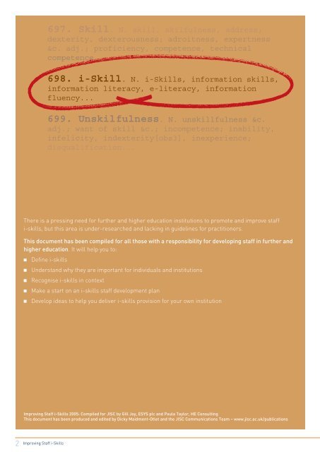 Improving Staff i-Skills - Jisc