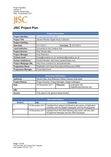 Download Project Plan (PDF) - Jisc