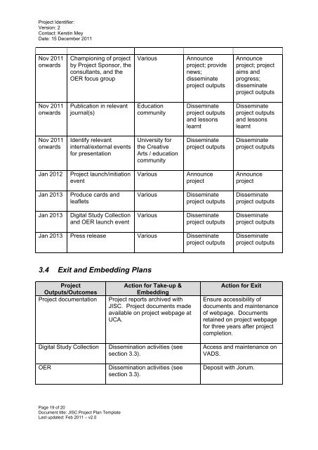 Download Project Plan (PDF) - Jisc