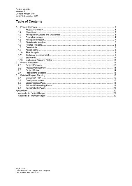 Download Project Plan (PDF) - Jisc