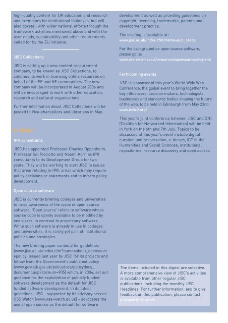 JISC Digest Issue 1