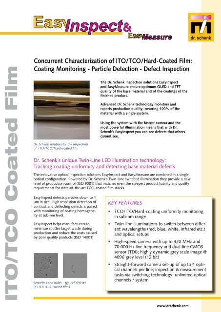 ITO/TCO Coated Film - Dr. Schenk Inspection Systems
