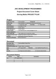 Serving Maths Project Plan - Jisc