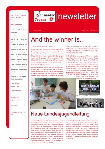 Newsletter JJ BW 09/2009 (pdf) - Johanniter-Jugend in Baden ...