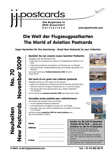 Neuheiten New Postcards No. 70 November 2009 - jj Postcards