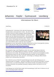 Elternbrief Nr. 10 12-13 - Johannes Kepler Gymnasium Leonberg