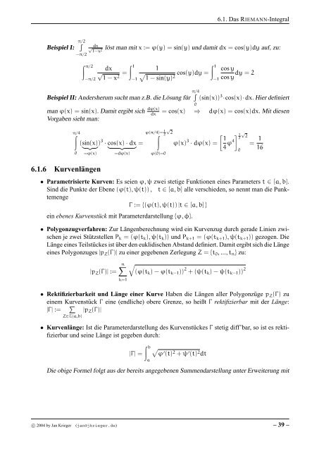 Stoffzusammenfassung: Analysis 1 & 2 - jkrieger.de