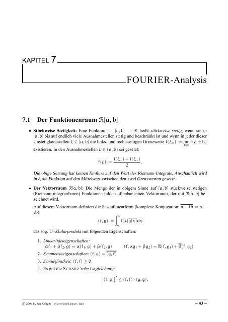 Stoffzusammenfassung: Analysis 1 & 2 - jkrieger.de