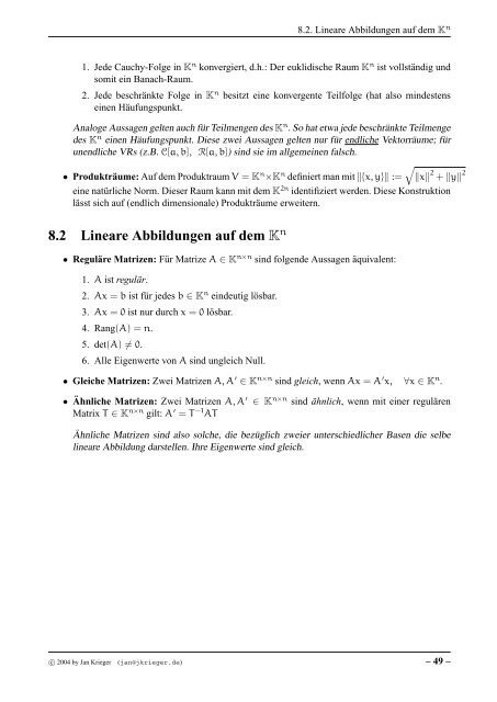 Stoffzusammenfassung: Analysis 1 & 2 - jkrieger.de