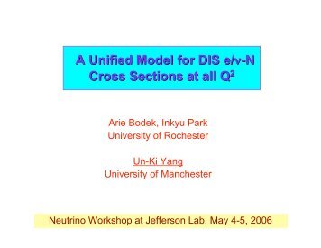 Overview of the Bodek-Yang model - Jefferson Lab