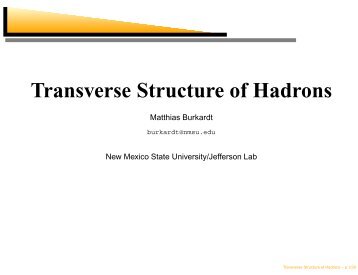 Transverse Structure of Hadrons - Jefferson Lab