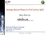 Strange Baryon Physics in Full Lattice QCD - Jefferson Lab