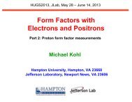 Form Factors with Electrons and Positrons - Jefferson Lab